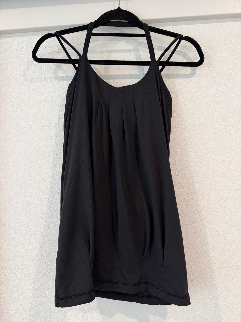 lululemon athletica Black Double-Strap Bra Pleated Tank